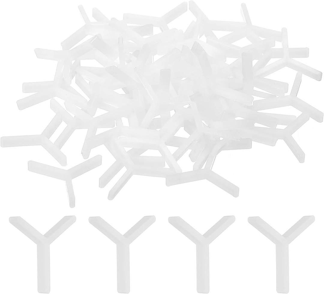 uxcell 1000Pcs Wall Floor Tile Plastic Y Type Spacers Tiling Tools 1.5mm 1/16 Inch Hexagon Tile Spacers for Ceramic Tiles Installation, White