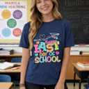 Happy Last Day of School Shirt Womens Schools Out for Summer T-Shirt Teacher Off Duty Gift Shirt (S)