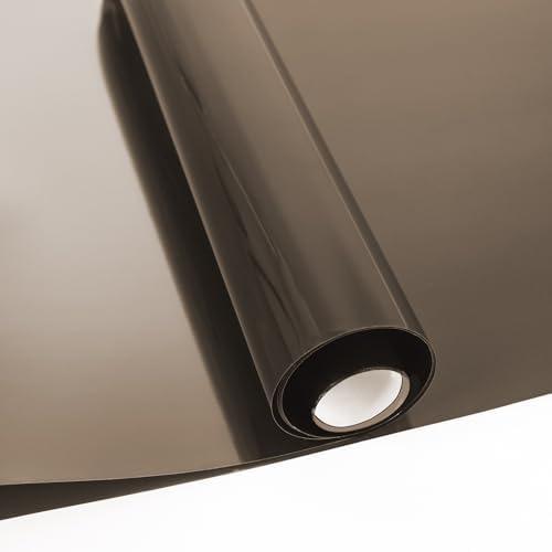 Window Privacy Film Window Tint, One Way Privacy Film Daytime Privacy See Out Not in Reflective Static Cling Sun Blocking Anti UV Reflective for Home and Office (Black Silver, 19.7 Inch×6.5 Feet)