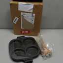 4-Cup Egg Pan Nonstick, Egg Frying Pan with Lid Pancake Pan, Omelet Pan Induction Compatible for Breakfast- Black