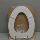 Mayfair Padded Toilet Seat with Chrome Hinges, Soft Vinyl over Wood Core Seat, Made in USA, Elongated, White