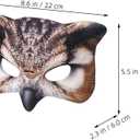 Halloween Owl Mask Half Face Jungle Animal Mask Owl Cosplay Accessories for Carnival Masquerade Party Decoration (Brown)
