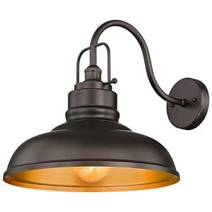 zeyu 18 Inch Barn Light, Farmhouse Outdoor Sconces Wall Lighting, Outdoor Barn Light for Garden Garage, Oil Rubbed Bronze Finish, 016-1BL ORB
