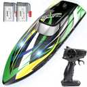 DEERC Fast RC Boat for Kids, 20+MPH, Capsize Recovery,24+ Mins, 9.84 x 3.58 x 2.76 inches