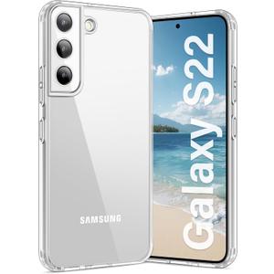Vakoo Case for Samsung Galaxy S22 5G | Clear Anti-Yellowing, Hard Back, Military-Grade Drop Protection, Supports Wireless Charging - Transparent