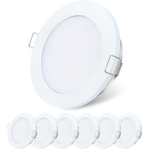 GZV RV Puck Light, RV Recessed Ceiling Light, DC 12V LED Light for Under Cabinet Camper Van Truck Motorhome Interior Lighting, 6 Pack (3000K with White Finish Warm White)