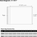 50 Pack Acid-Free Crystal Clear Sleeves Storage Bags for 11x17 Art Prints/Pictures/Photos/Framing Mat Mattes (Bag Size: 11 3/7" x17 1/2")