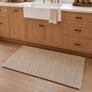 Scandilivin Homes 100% Wool Hand Woven Knit Popcorn Rug (6'x9' - Beige)