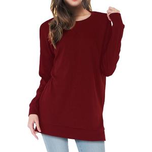 Womens Fall Long Sleeve Cotton Loose Comfy Casual Tunic Tops, S