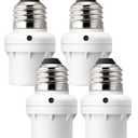 DEWENWILS Light Sensor Socket, Dusk to Dawn Sensor Socket, Light Bulb Socket for Light Fixtures, Compatible with Incandescent/CFL/LED/Halogen Bulbs, 4 Pack, ETL Listed