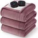 Bedsure Electric Blanket Queen Size - Dual Control Heated Blanket Queen, Fast Heating with 10 Time Settings & 10 Heat Settings, Warm Gifts for Women Grandma (84x90 inches, Pink)