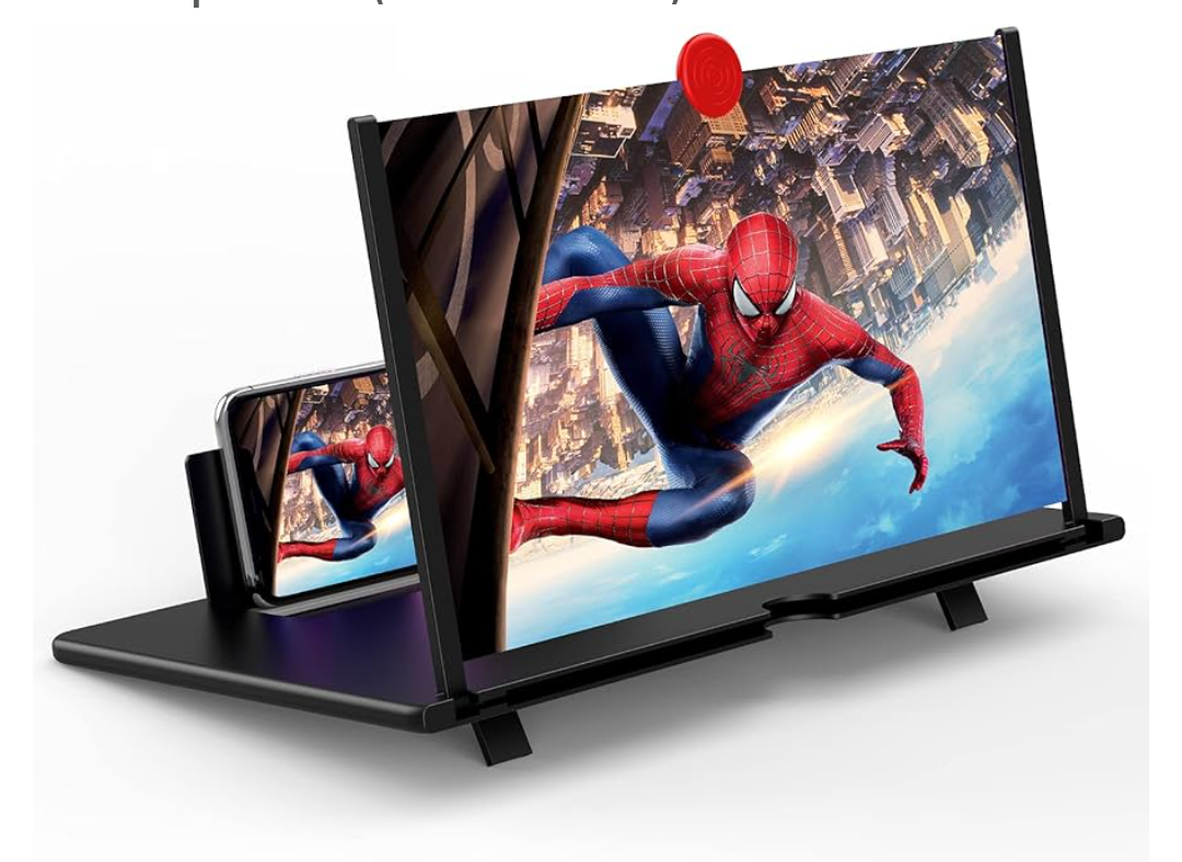 18" Screen Magnifier,3D HD Mobile Phone Magnifier Projector Screen Enlarger for Movies, Videos, and Gaming, Foldable Cell Phone Stand with Screen Amplifier, Supports All Smartphones (Black 18Inch)