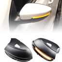 2pcs Dynamic Sequential Blink Compatible with VW Pas-sat CC B7 Be-etle Sciro-cco Jet-ta MK6 LED Side Mirror Turn Signal Light Assembly (Yellow)