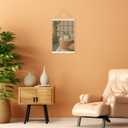 laveliabel Funny Frog Bathroom Poster Hanger Frame, Frog in Bathtub Banner Poster with Wood Hanger, Cute Whimsical Animal Botanical Aesthetic Wall Art Decor for Toilet Washroom Restroom, 12x16in