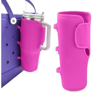 Bogg Bag Cup Holder for Stanley Cup Holder 40 oz Water Bottle Holder Adjustable Drink Organizer Accessories Compatible with All Bogg Bag and Simple Modern Beach Tote (Rose Red) Pack of 3