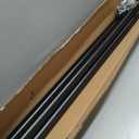 Tension Curtain Rod 43-144 Inches Extra Long Black Heavy Duty Tension Rods Adjustable Curtain Rod No Drilling Spring Loaded Tension Rod for Windows Patio Hold Up Blackout Curtains and Non Slip