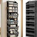 2 x HOMELUX THEORY UPGRADED 6 Tiers Over The Door Organizer Hanging - 100D EXTRA THICK & 50lbs HUGE CAPACITY, 12 Side Mesh Pockets Over The Door Shoe Organizer, Hanging Closet Organizer (Dark Gray, 1pc)