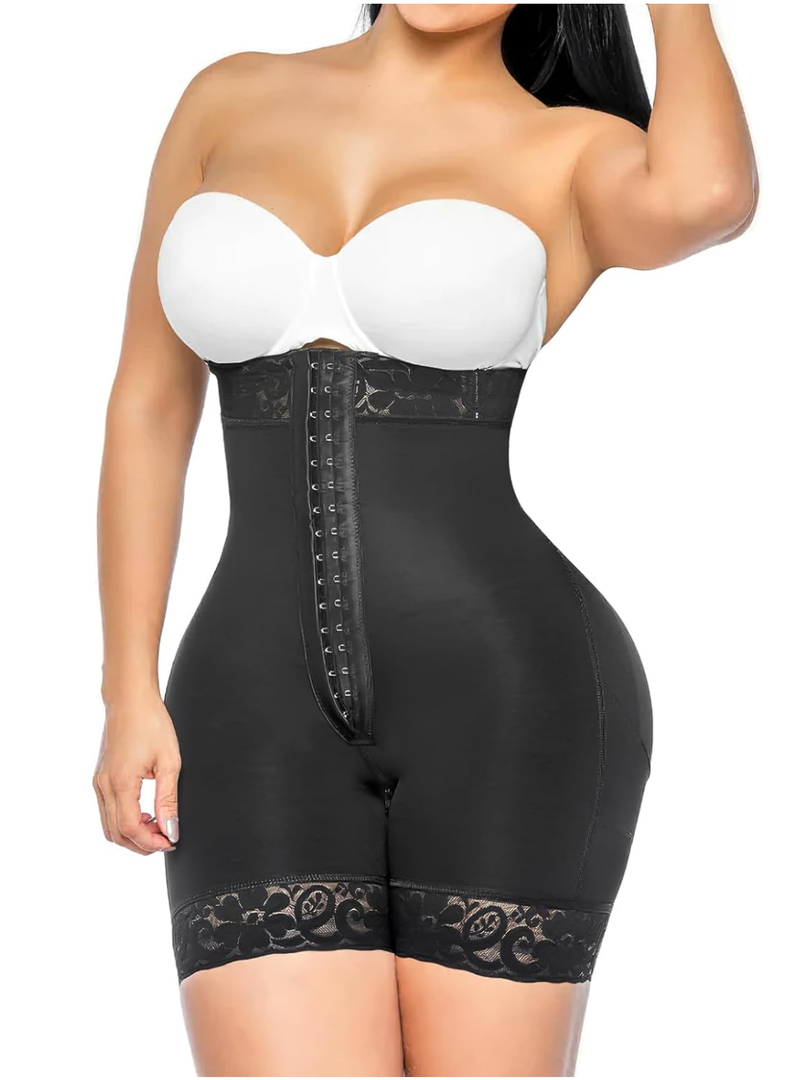 YIANNA Tummy Control Shapewear for Women Strapless Fajas Colombianas Body Shaper Shorts Butt Lifter with Zipper Crotch, 2XL