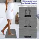 Fast Drying Stone Bath Mats for Bathroom, Non-Slip Diatomaceous Earth Bath Mat, Super Absorbent Bath Mat Stone Dark Gray Wave, 1'3" x 1'11"