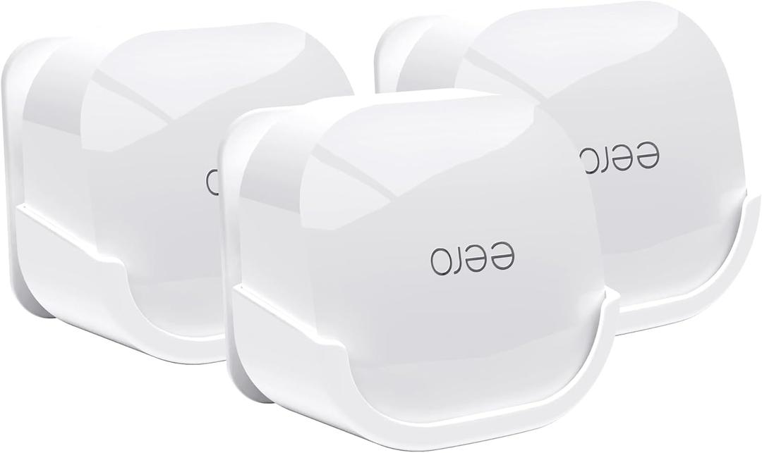 3Pack Wall Mount Holder for eero 6 Plus 6+ and eero 6 Router Mesh Wi-Fi System,Wall Mount Stand Bracket for eero 6 Plus and eero 6 tri-Band Mesh,Wall Bracket for eero 6+ Extender Router Wire Organizer (White-3PC)