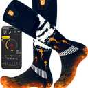 Rechargeable Heated Socks for Men Women 6000mAh APP Control for Winter Outdoor Working Hiking Skating Camping Hunting (Dark Blue)