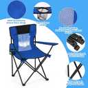 Shellwei 2 PCS Folding Camping Chair with Cupholder and Carry Bag Regular Size Colorful Breathable Portable Lightweight Lawn Chair with Side Pocket for Fishing Hiking Beach Outdoor Activity, 20" X 20" X 31.5"