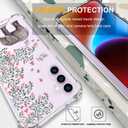Compatible with Samsung Galaxy S23 Cases with Design, Cute Transparent Phone Case for Women Girls Girly with Heavy Duty Protective Bumper (Clear Elephant Flowers)