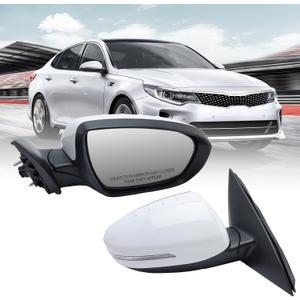 Passenger Side Mirror Compatible with 2014 2015 Kia Optima Mirrors with Heated,Turn Signal Light,Power Glass,Manual Folding White (6 Pins)