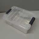 Superio Clear Storage Box with Lid, 1.85 Quart Plastic Container Bins for Organizing, Stackable Crates, BPA Free, Non Toxic, Odor Free, Organizers for Home, Office, School, and Dorm