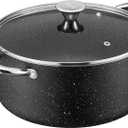 BEZIA 6 Quart Nonstick Stock Pot with Lid, Induction Cooking Pot Soup Pot, Non-toxic and Oven Safe, Perfect for Stews, Soups and All Stovetops, PFOA PFAS Free (6qt/9.5in)