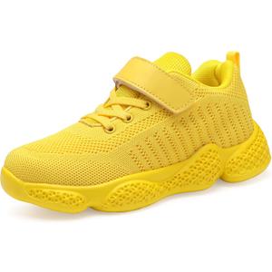 Voxge Full Yellow Tennis Sneakers Knitted Girls Kids Sneakers Boys Fashion Lightweight Running Shoes Breathable Athletic Toddler Shoes（Big/ Little） Kids Size 12.5 M US