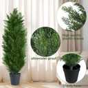 3FT Artificial Topiary Cedar Trees, Fake Cedar Plant with Pot for Indoor Outdoor Decor, Faux Greenery Potted Tree, UV Resistant Artificial Plants for Home Garden Office Porch