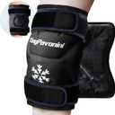 KingPavonini XXL Knee Ice Pack Wrap Around Entire Knee After Surgery, Large Reusable Gel Ice Pack for Injuries, Pain Relief, Swelling, Sports Injuries, 1 Pack (Black)