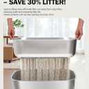 Stainless Steel Sifting Litter Box with Lid, Metal Litter Pan with Scoop for Big Cats Multi Cat, Extra Large Cats Litterbox Odor Control Easy Clean