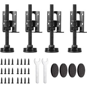 4 Pack Heavy Duty Adjustable Leveling Feet - Furniture Levelers for Workbench, Table, Cabinet, Wardrobe