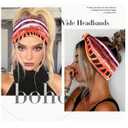 Boho Printed Criss Cross Stretchy Headbands for Women, Multicolor Twist Headwraps, Set of 4