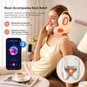 Travel Pillow 3-in-1 Music Bluetooth Travel Neck Pillow for Airplane Speaker Heat & Vibration Massage Memory Foam Neck Discomfort Relief for Deep Sleep Relaxation White Noise ASMR & Travel