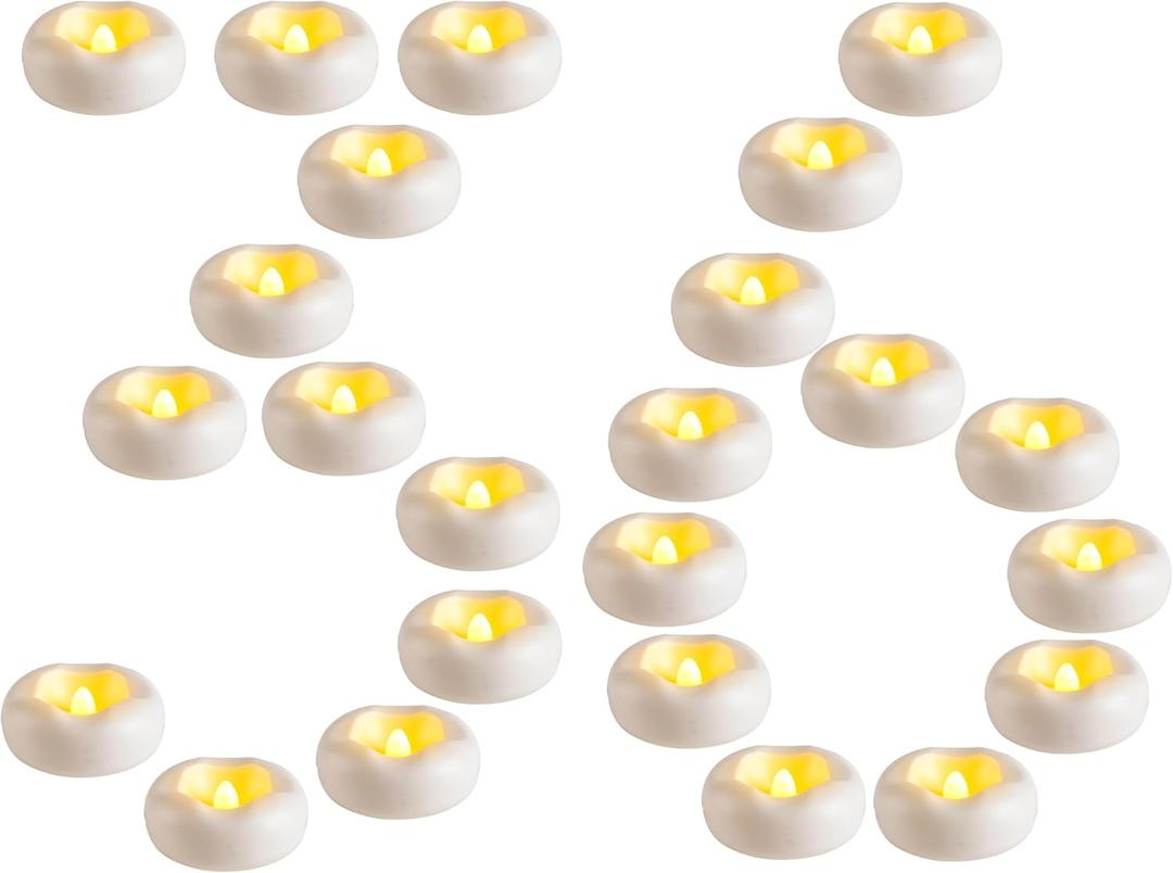 36 Pack 2 Inch LED Floating Candle |200 Hour Water Activated Flameless Floating Candle for Pool Decoration, Wedding Ambiance, Home Decoration, Party, Cylinder, Vase, Center Decoration (White)