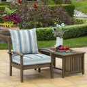Arden Outdoor Foam Deep Seat Cushion, 2-Pack, 22x24, Premium High-Density Foam, Never Flattens, Weather-Proof for Patio Chair Sofa Couch, French Blue Linen Stripe,French Blue Linen Stripe, 2 Pack