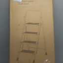 HBTower Step Ladder, 4 Step Ladder Folding Step Stool with Wide Anti-Slip Pedal, Lightweight Ladders for Home, Black