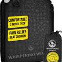 Whispering Winds Inflatable Seat Cushion - Comfortable Blow-up Foam Pad for Airplane, Travel, Stadium, Outdoors, Camping, Car & More