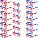 20/36 Pack 4th of July Sunglasses for Women Men, Flag Patriotic Star/Heart Glasses for Independence Day Party Accessories