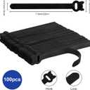 3 x 100PCS Reusable Cable Ties, 8 Inches Adjustable Cord Straps, Wire Organizer, Cord Wrap Hook Loop Cable Management, Multi Purpose Cable Management Ties for Home, Office & Data Centers Black