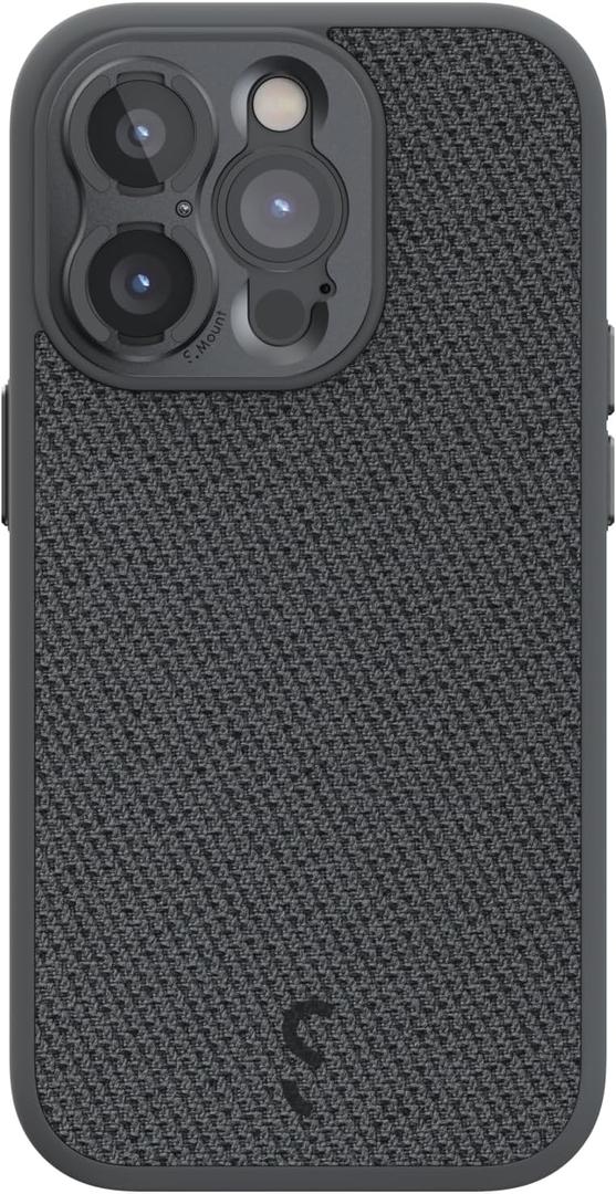 ShiftCam Fabric Camera Case Compatible with iPhone 14 | Built-in Lens Mount | Magnetic-Case | Shoot Stunning Photos Instantly (iPhone 14 Series, iPhone 14 Pro) Dark Grey