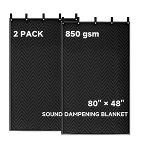 2 Pcs Large Sound Dampening Blanket 48" x 80", 850GSM Acoustic Sound Blanket with Grommets,Heavy Duty Studio Sound Absorption Blankets,Acoustic Blanket Noise Reduce,Light Blocker,Moving Blankets