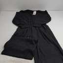 PRETTYGARDEN Long Sleeve Jumpsuit For Women Dressy 2025 Off Shoulder One Piece Loose Wide Leg Jumpsuits Casual Flowy Romper (Medium, Black)