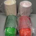 Patelai 100 Pack Snack Cup Bowls 13.5 oz Disposable Plastic Bowls 4 Colors Party Bowl Ice Cream Dessert Fruits Salad Containers for Serving Gathering Event Wedding Party Supplies