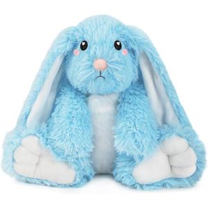 Bunny Microwavable Stuffed Animal  1.5 lb Unscented Heating Pad Plush, Soft Cozy Bunny Toy for Relaxation and Comfort, Gift for Women, Girls, Adults & Kids by Happy Fuel, Blue