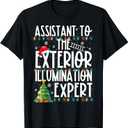 Assistant To Exterior Illumination Expert Christmas Lights T-Shirt, M