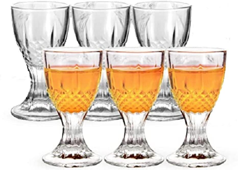Mini Goblets, Set of 6, 0.5 oz Crystal Glasses, White Wine Glasses, Tequila Glasses